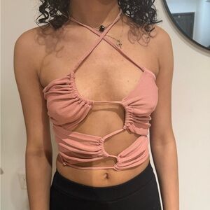 Zara Pink Strappy Crop Top